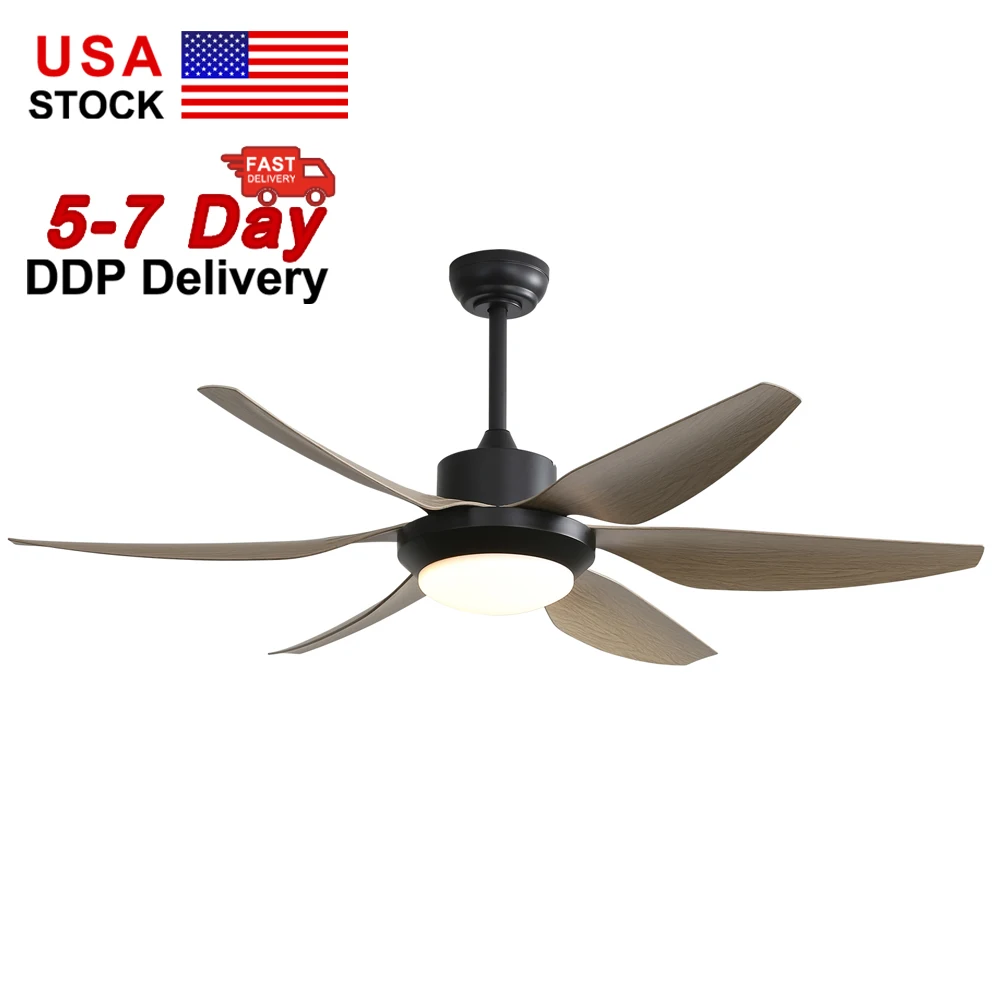 

USA In Stock 54 Inch 18W Led Reversible Dc Motor Remote Control Ceiling Fan With Light