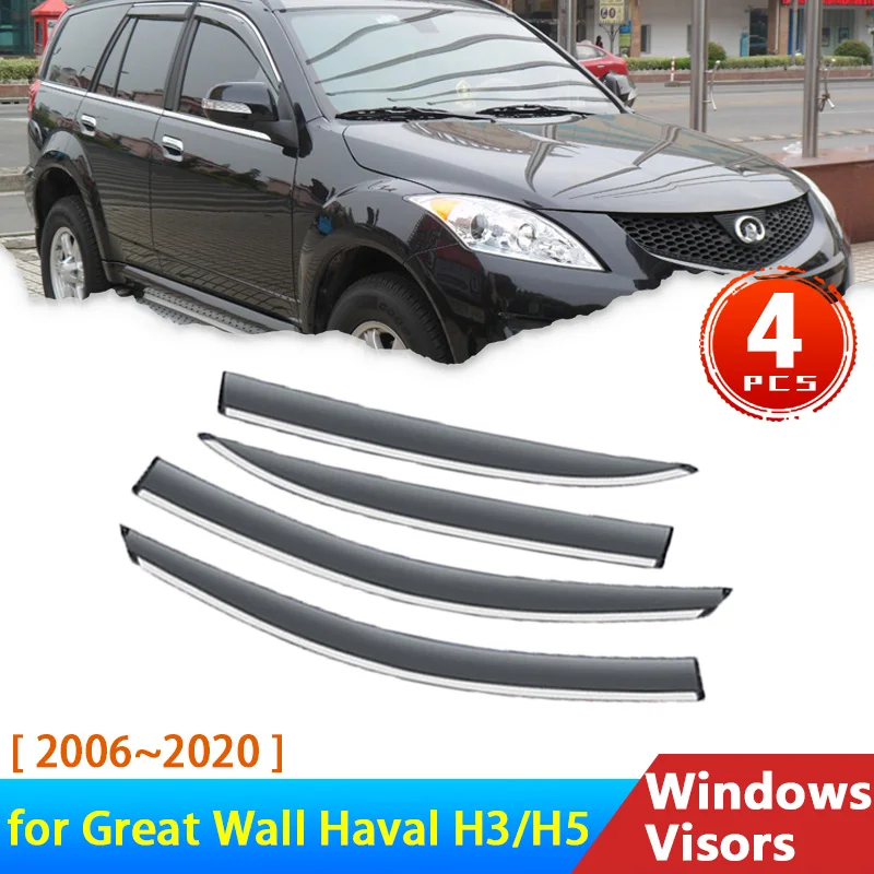 Wind Deflectors for Great Wall Haval H3 H5 2006~2020 2012 Accessories Car Windowa Visors Rain Eyebrow Guard Auto Protector Cover