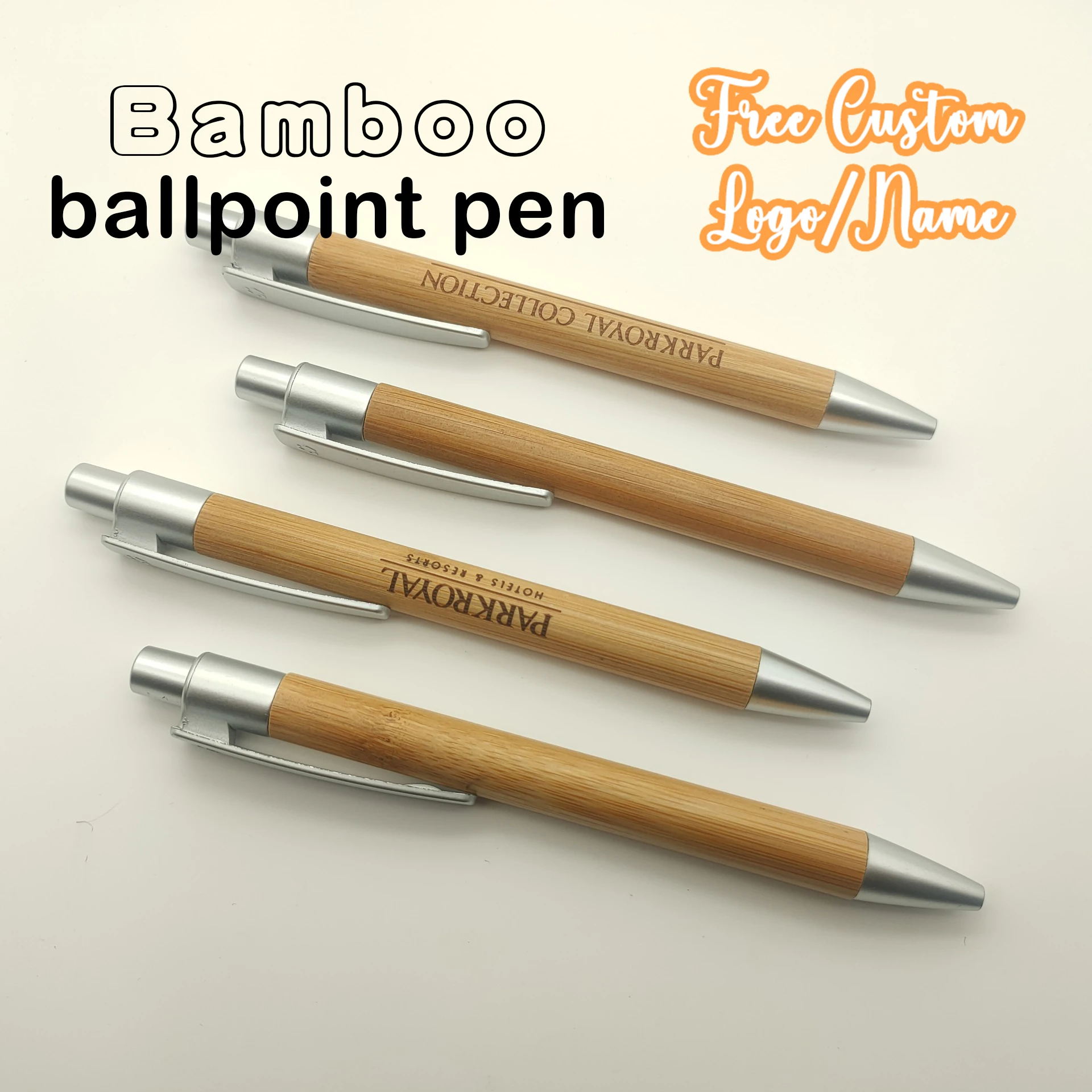 Free customized bamboo ballpoint pens for personal weddings  birthdays graduation parties company advertising, promotional gifts