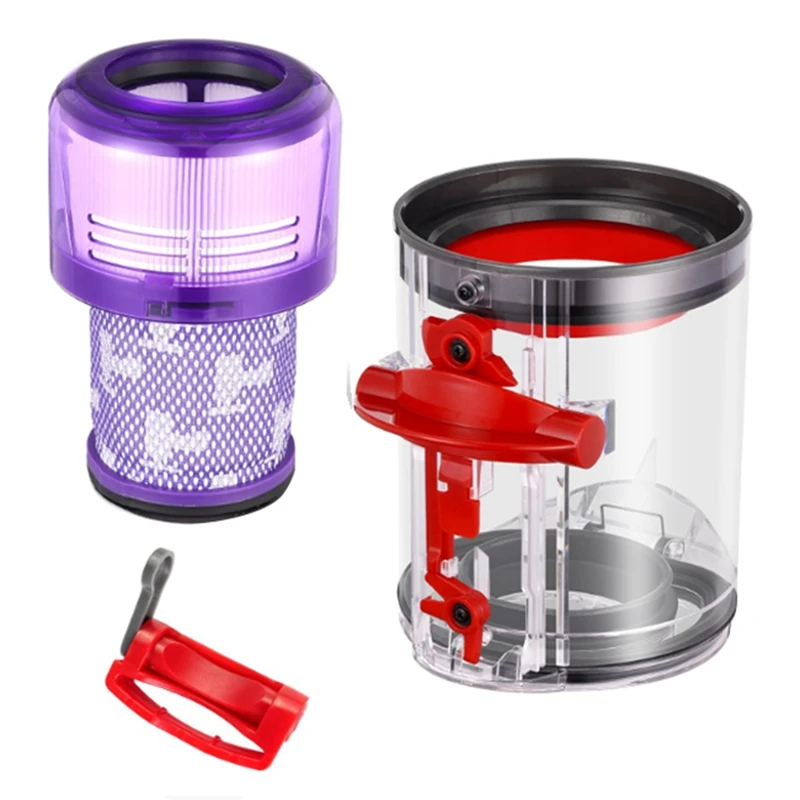 

AB43 Replacement-Dustbin-And-Filter-For-Dyson-V10-Slim-V12-Digital-Slim-Vacuum-Cleaner-Dust-Bin-Top-Fixed-Sealing-Rings
