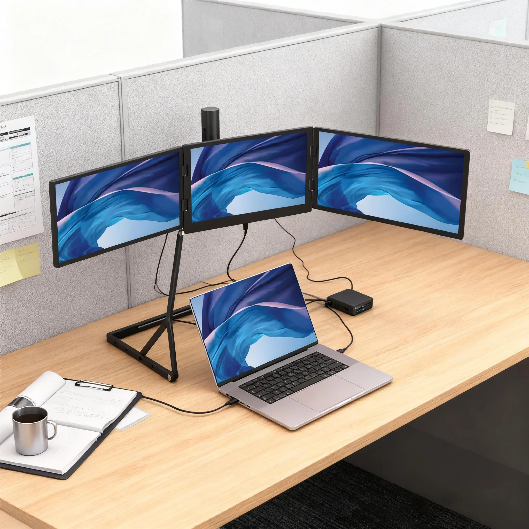 

Fast Shipping Triple Laptop Screen Extender 15.6" Fhd 1080p Ips Three Screens 360° Foldable Portable External Gaming