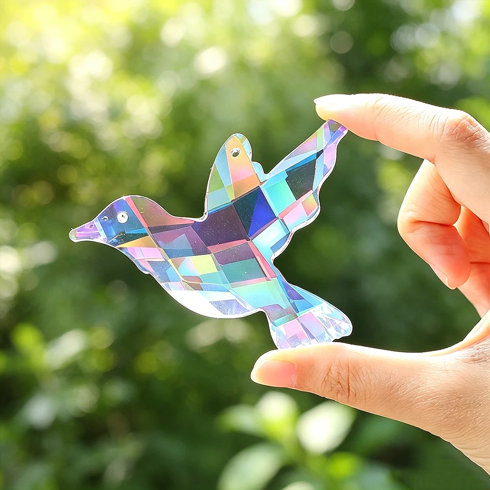 Lucky Hummingbird Crystal Suncatcher Hanging Glass Sunlight Shadow Dream Rainbow Maker Spiritual Car Pendant Window Garden Decor view 3