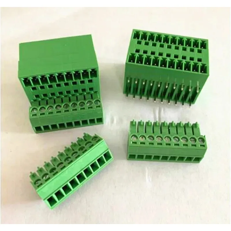 10sets 15EDGRH 3.81mm double plug-in terminal block double row bent leg socket with plug set 2EDGRH3.81