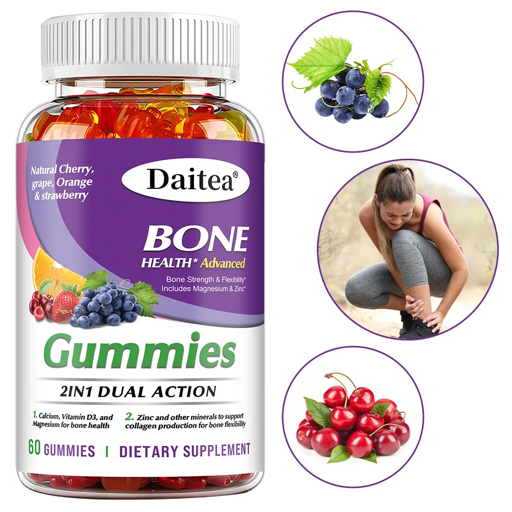 

Premium Bone Health Gummies, Containing Calcium, Magnesium, and Zinc To Strengthen Bones and Improve Bone Flexibility