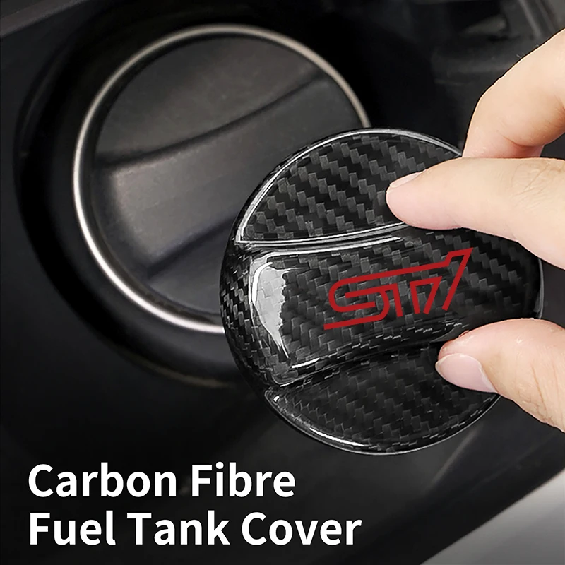 Car Carbon Fibre Fuel Cap Fuel Tank Decorative Protection Cover For Subaru STI Impreza Legacy WRX BRZ Forester Ascent Levorg XV