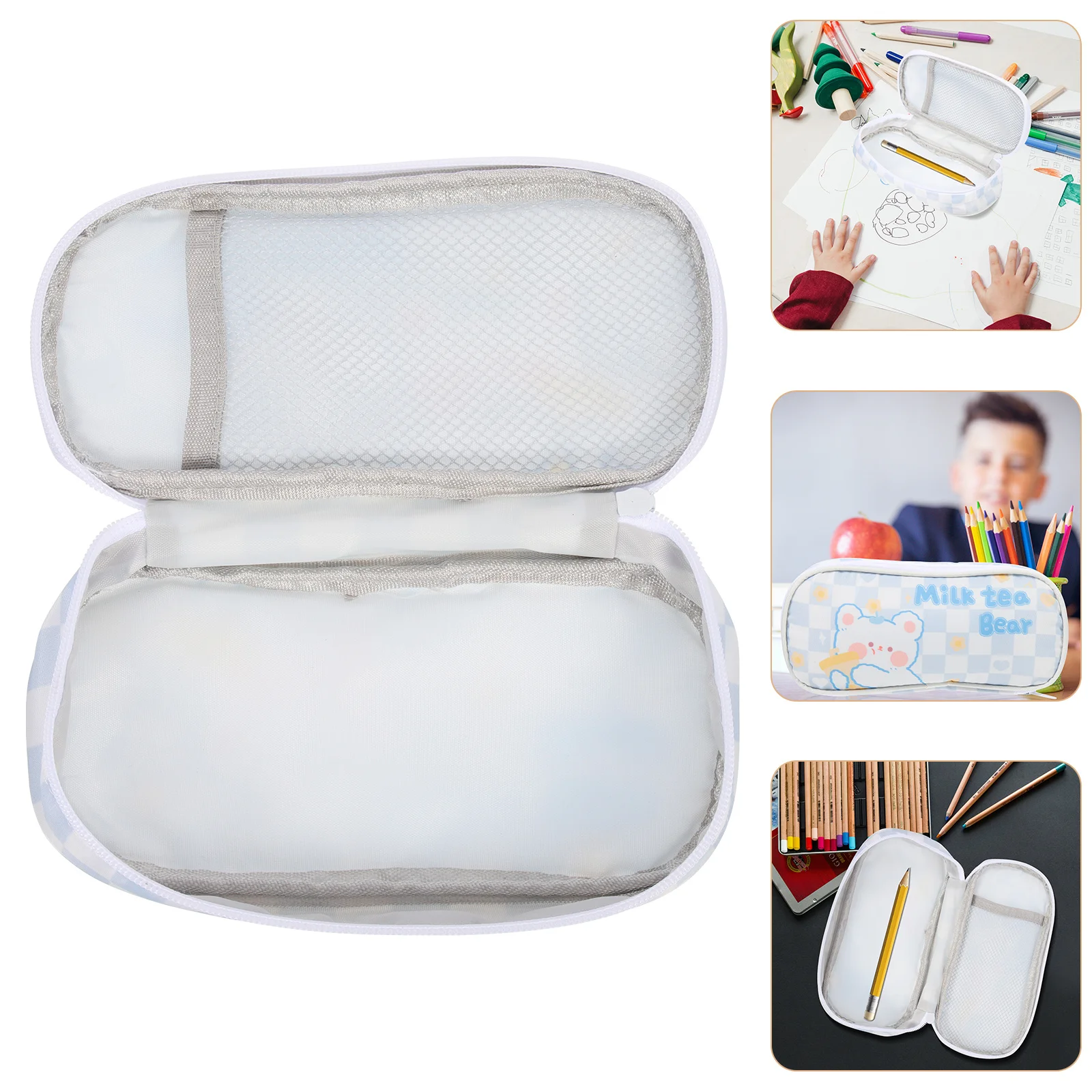 

Large Portable Pencil Case Multi-Function Pen Storage Bag with Zipper Convenient Organizer for Kids Students Artists Writers