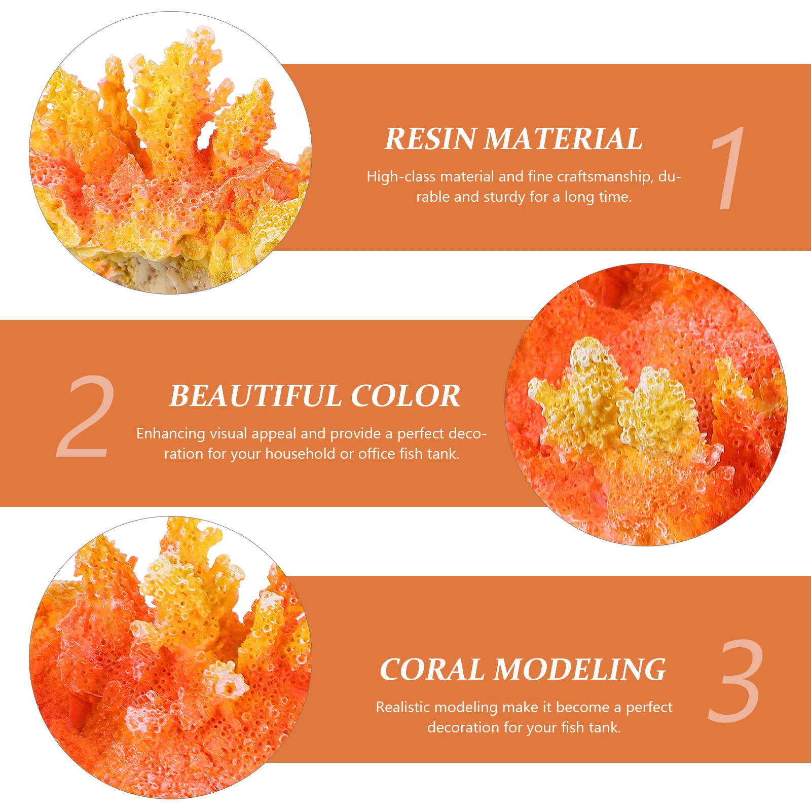 

Resin Coral Reef Adornment Aquarium Coral Ornaments Fish Tank Decoration for Lifelike Landscape with High Stability and Safe