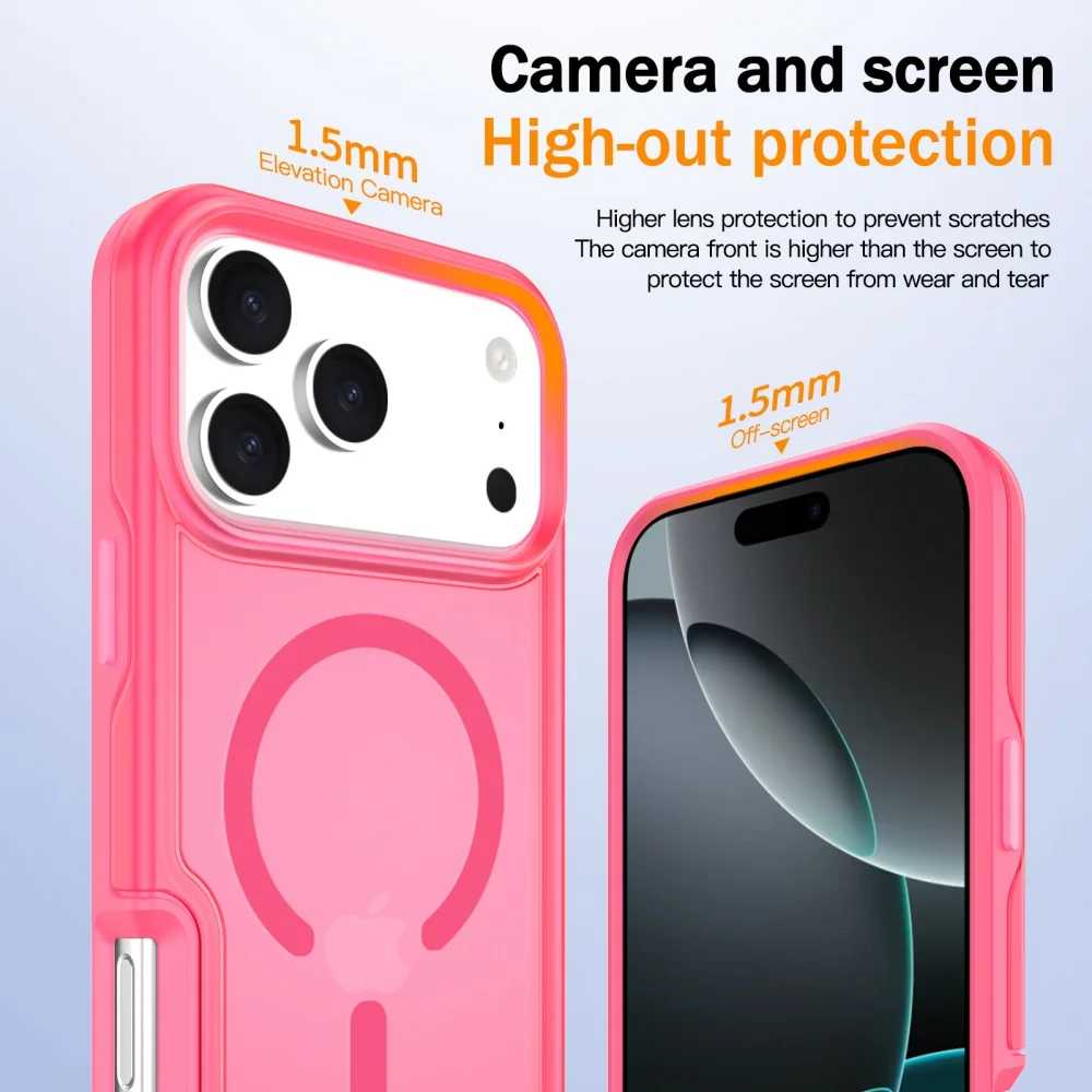 

Матовый магнитный чехол для телефона iPhone 17 Pro Max Magsafe, прозрачный противоударный чехол-бампер