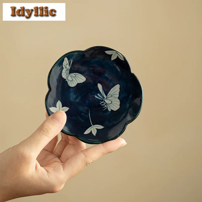 

2pc/lot Hand-painted Butterfly Coasters Elegant Non-slip Coasters For Coffee Cups Saucer Anti-scald Placemats Teacup Base Cha