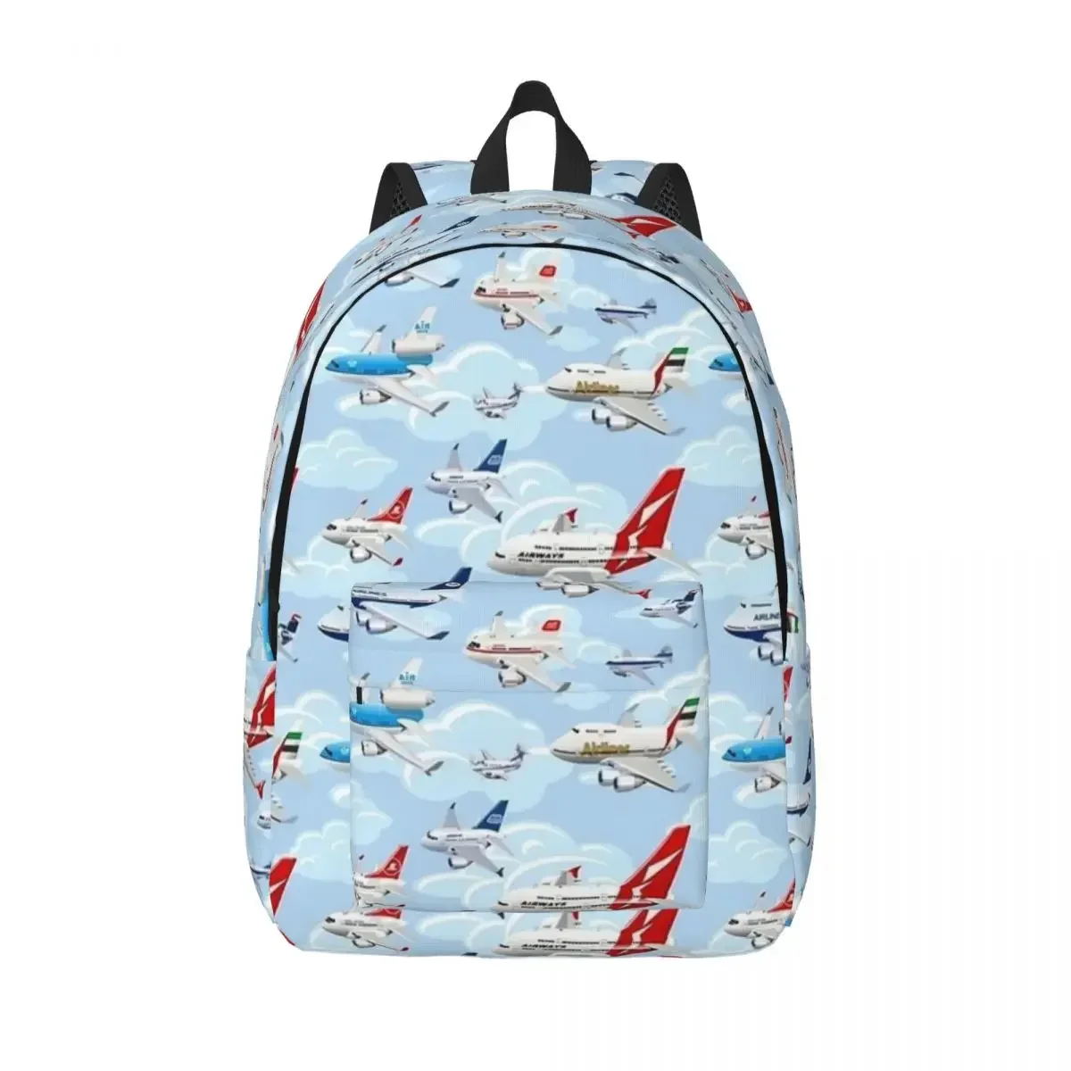 Cartoon Airplanes Cool Backpack Outdoor Student Business Plane Pilot Aircraft Daypack for Men Women College Shoulder Bag