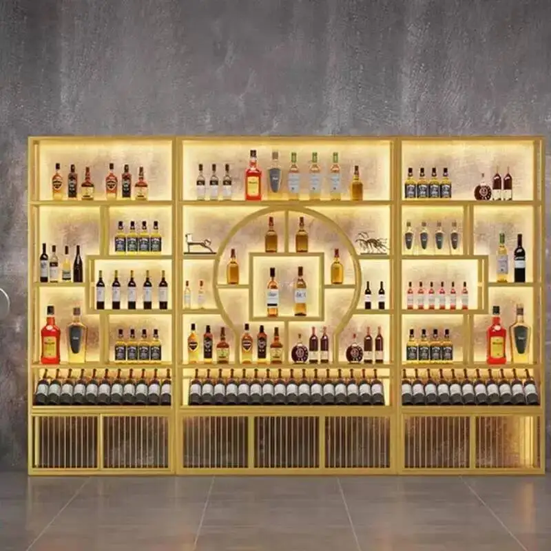 Shelf Kitchen Restaurant Wine Cabinet Display Corner Buffet Industrial Commercial Wine Rack Retail Cellar Stockage Vin Furniture