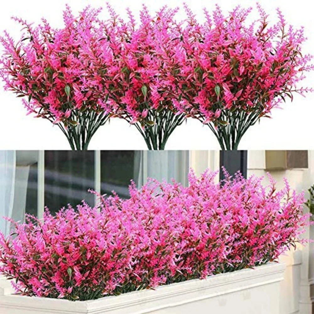 3/5/10Pcs Artificial Flower Plastic Lavender Fake Plant Home Table Outdoor Garden Decoration Wedding Bridal Bouquet Decoration