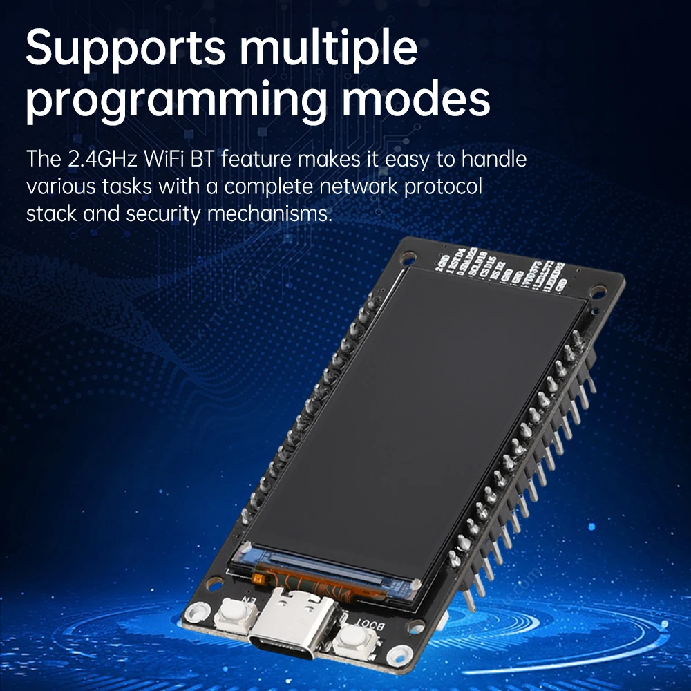 ESP32 1,4/1,9-дюймовый ЖК-дисплей Wi-Fi и Bluetooth-совместимая плата разработки модулей ESP32-WROOM-32 Модуль Интерфейс Type-C