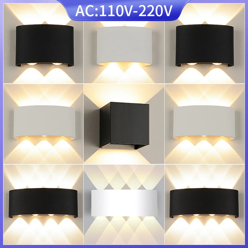 LED Wall Lamps Interior Wall Light IP65 Waterproof Aluminum Indoor Outdoor Lighting Wall Lamp Outside Wall Lights Living Room