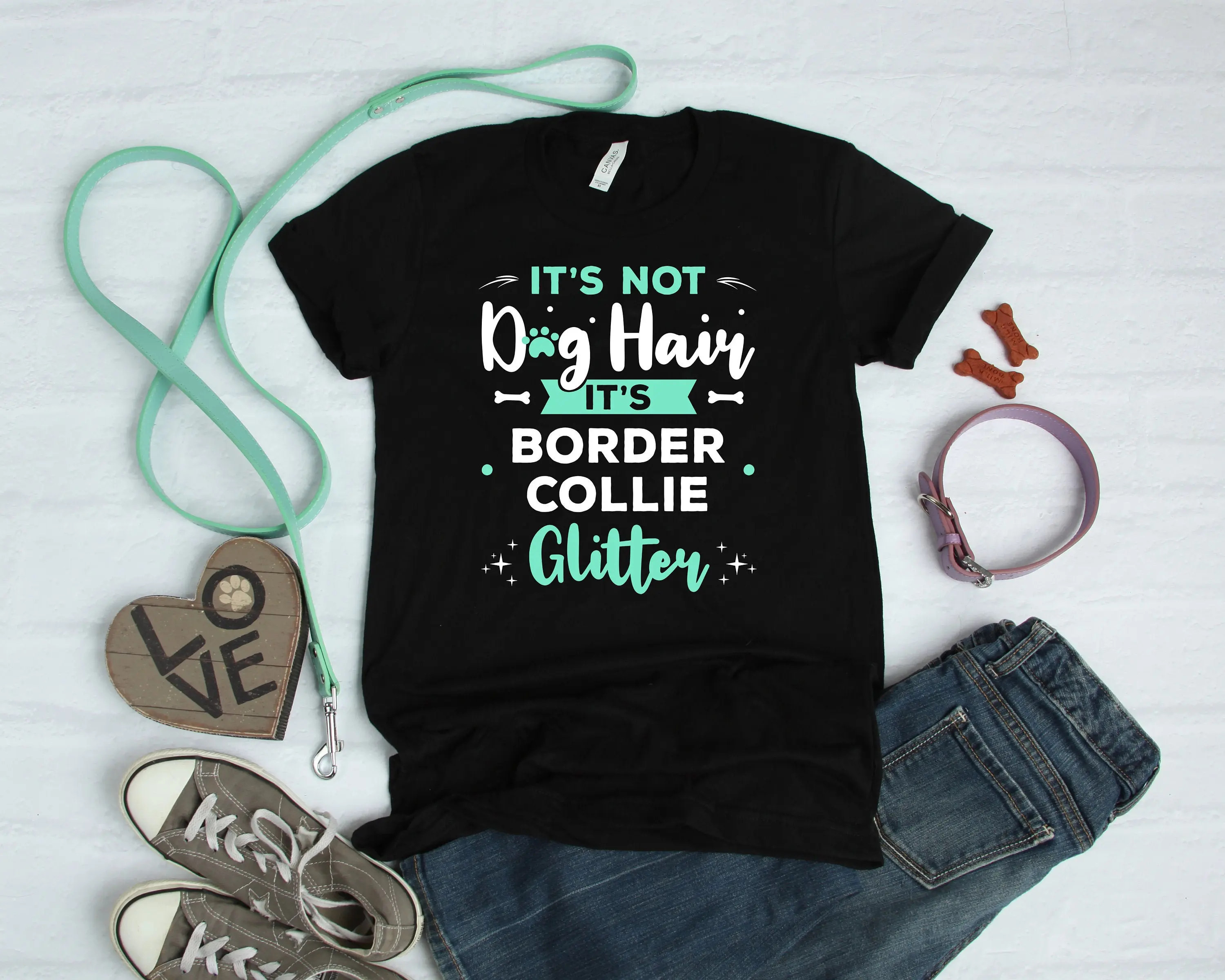 Border Collie Glitter Dog Mom T Shirt For Lover Cute Mama Tank Top