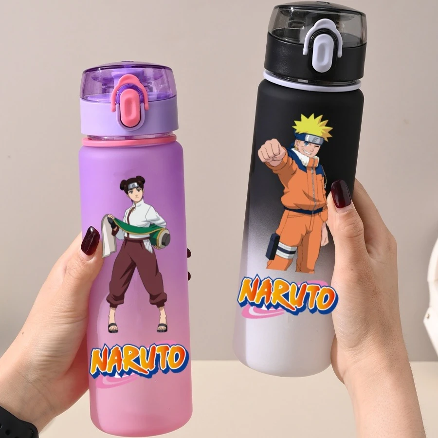 

550ML Anime NARUTO Sports Water Bottle Uzumaki Naruto Uchiha Sasuke Leak-proof Portable Outdoor Sports Fitness Drinking Cup Gift