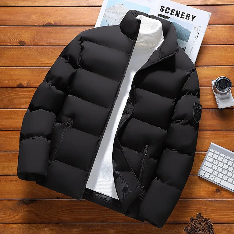 2025 homem parkas para baixo casaco de inverno moda engrossar gola zíper masculino outerwear manga longa casual versátil jaqueta masculina