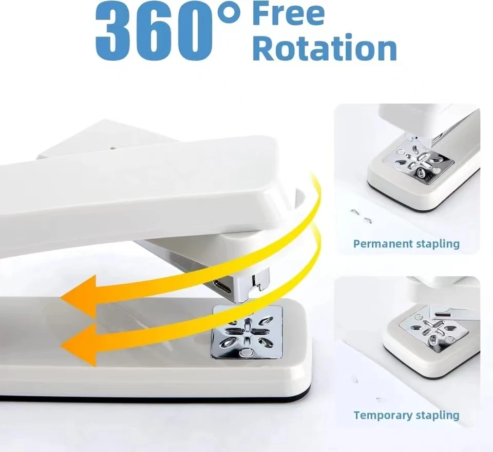 360° Rotary Stapler Creative Middle Spine Binding Staplers With Staples 24/6 24/8 Multi-position Book Binding Tools