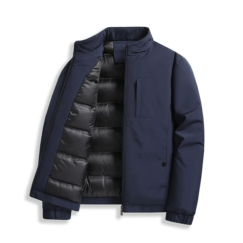 

2026 Spring New Men's Versatile Stand-up Collar Down Jacket White Duck Down Simple Business Daily Casual Down Jacket Men