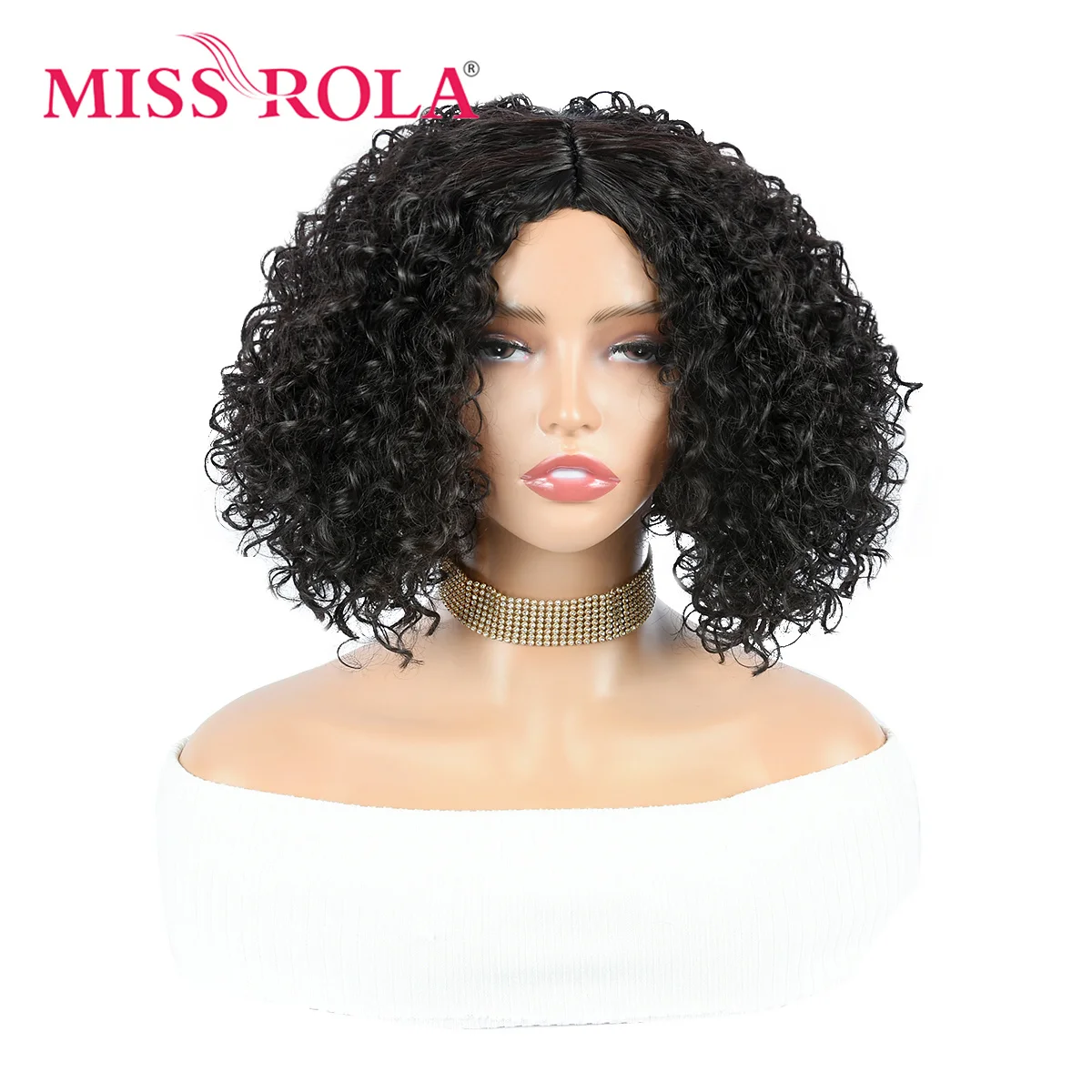 

MISS ROLA Synthetic Wig For Women Natural Color Curly Wigs For Women Curly Wave Wigs Heat Resistant