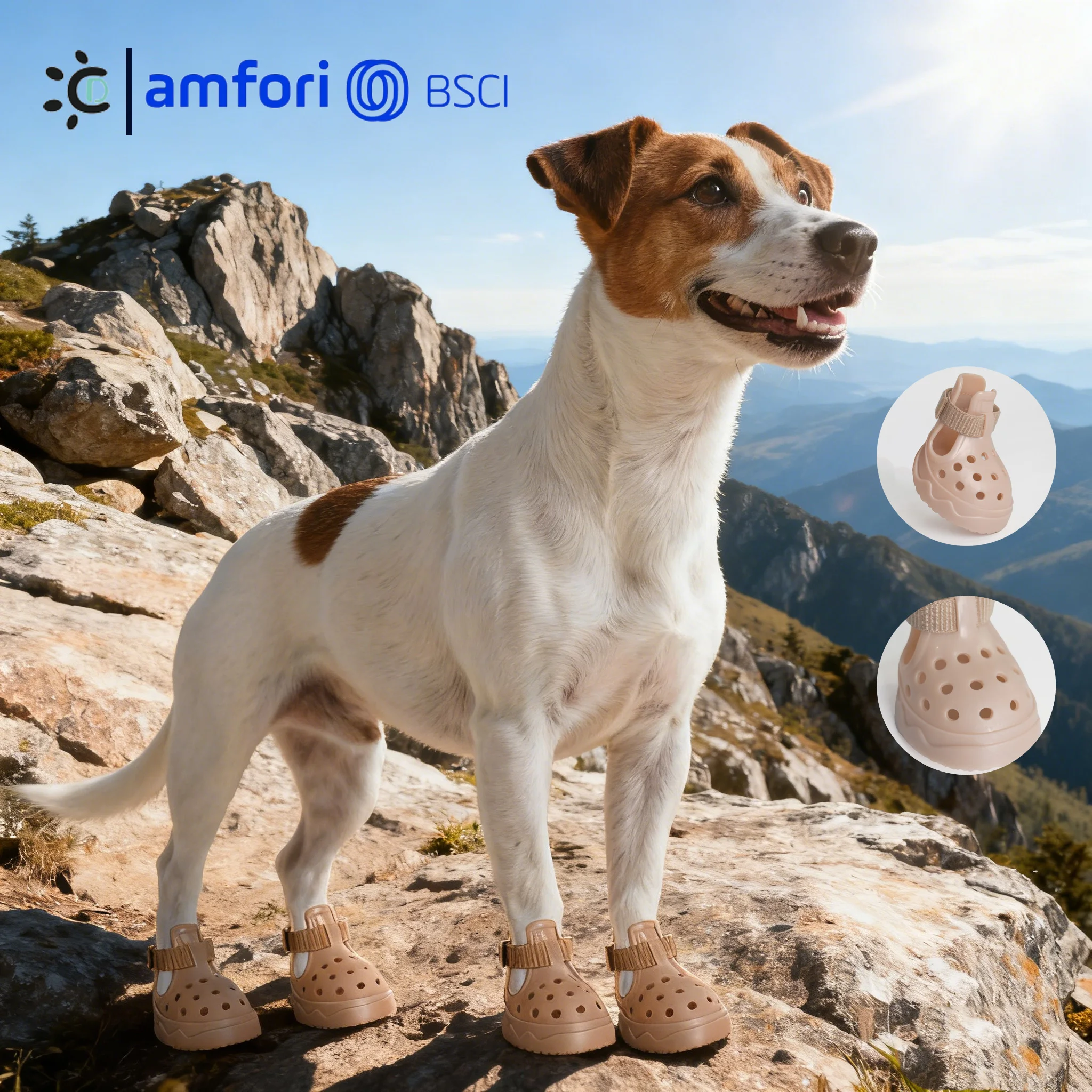 Summer Dog Shoes for Hot Pavement Soft Material None slip for Small and Large Dog 4 Pcs Accept Oem Odm Factory Direct Sale