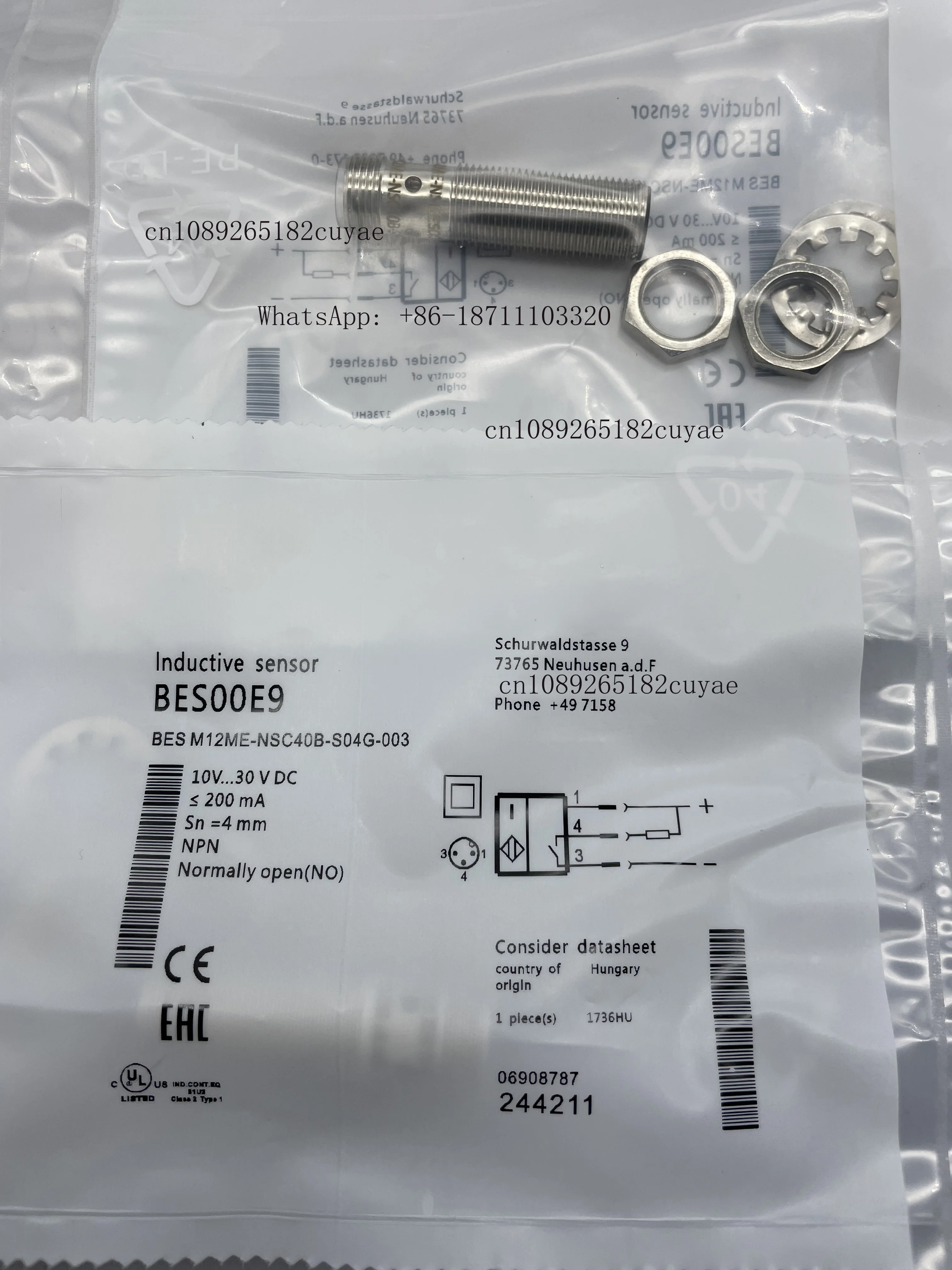 Fast Delivery  BES02ZU BES M12ME-GNX40B-S04G-EEX Inductive Sensor in Stock