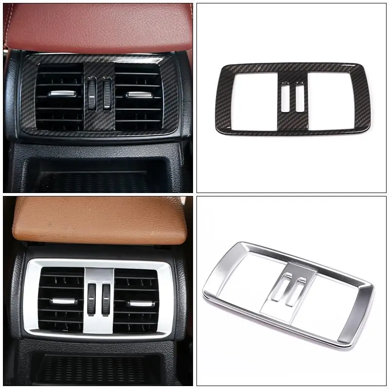 

ABS Carbon Fiber Rear Air Conditioner Air Outlet Decorative Frame Trim for BMW X3 F25 2011-2017 X4 F26 2014-2017 Car Accessories