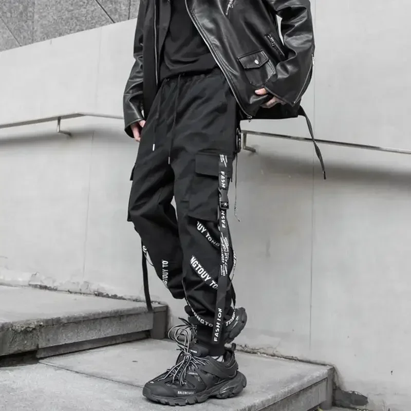 Trousers Man Street Stacked Cargo Pants For Men Black Autumn Hip Hop Cheap Big Size Clothing Y2k Baggy Luxury With Trend Unique