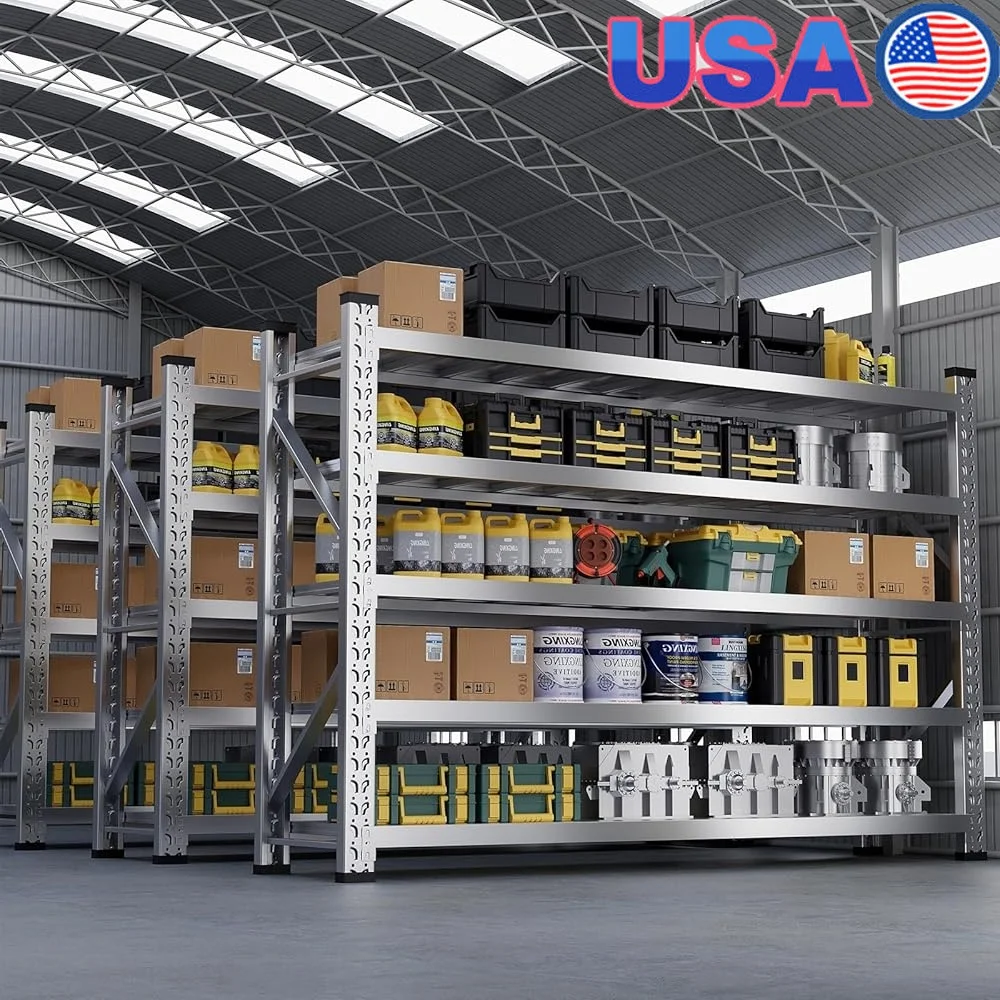 

Heavy Duty Stainless Steel Garage Shelving Unit 5 Tier Adjustable Storage Shelves Rust Proof Industrial Shelf Clutter Free