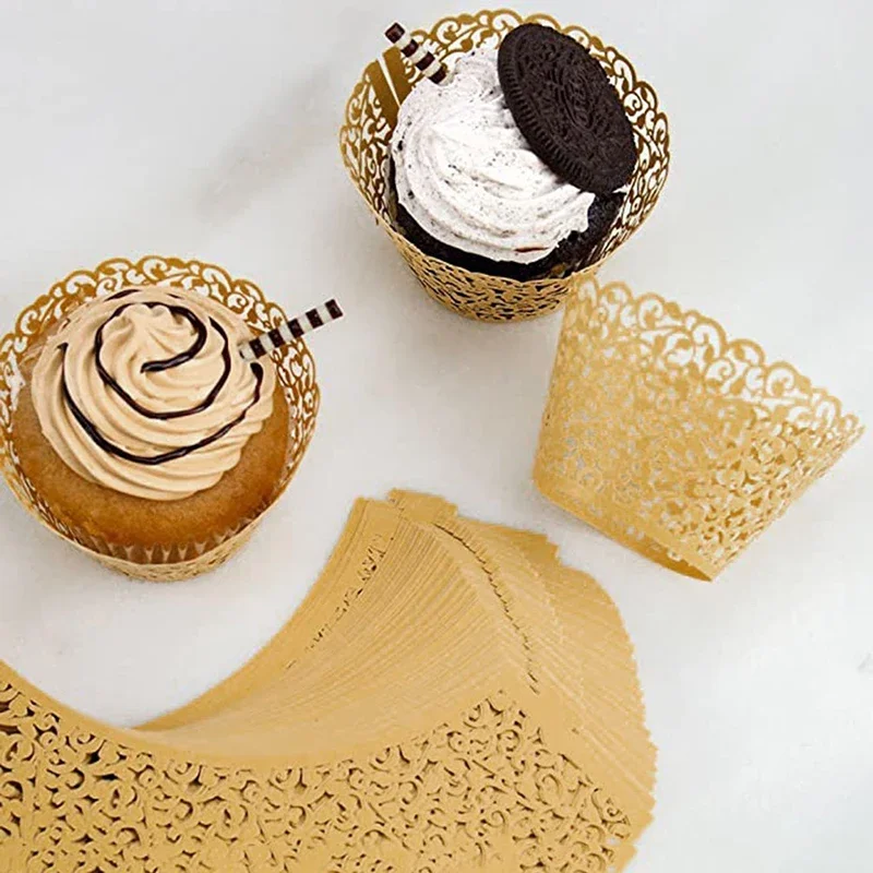 

50Pcs Paper Cupcake Wrappers Muffin Cupcake Wedding Birthday Party Cake Decoration Fiesta Cake Decoration Accessories Tools
