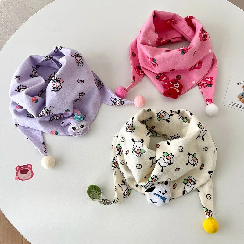 Miniso 어린이 스카프 가을, 겨울 새 아기 아기 삼각형 스카프 남자와 여자 목 커버 아기 방풍 따뜻한 목도리 스카프