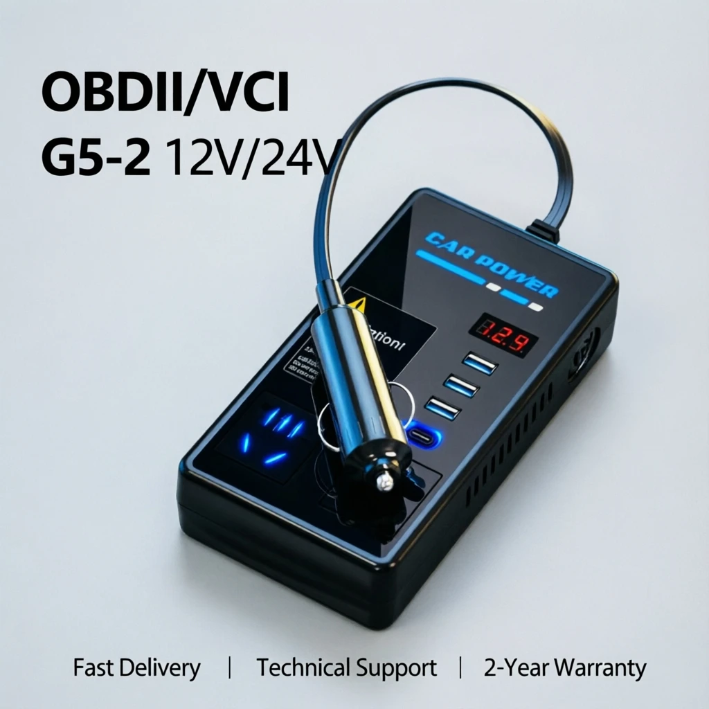 

OBDIIVCI G5-2 12V 24V Multi-functional On-board Converter with QC 3.0 Super Fast Charging Intelligent Digital Car Tool