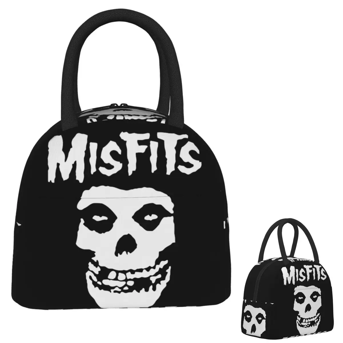 

Bat Skull Misfits Skull Mesh Insulated Lunch Bag for Women Kids Portable Food Boxes Thermal Lunch Box Tote