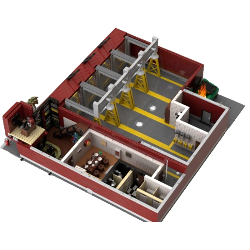 5176 PCS 맞춤형 소방서 MOC 맞춤형 모듈식 빌딩 블록 어린이 창의 디자인 모델 디자인 DIY 소년 조립 장난감 선물