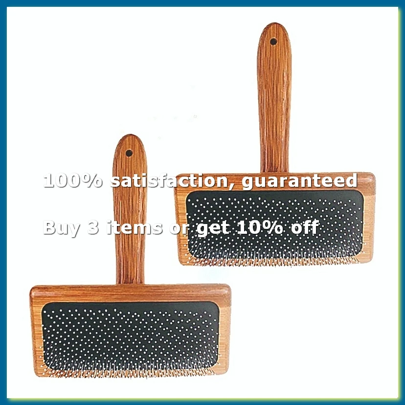 ●2pcs Wool Carders, Wool Carding Comb, Hand Carders for Wool, Comb Bamboo Air Cushion Fur Rugs-ABFB
