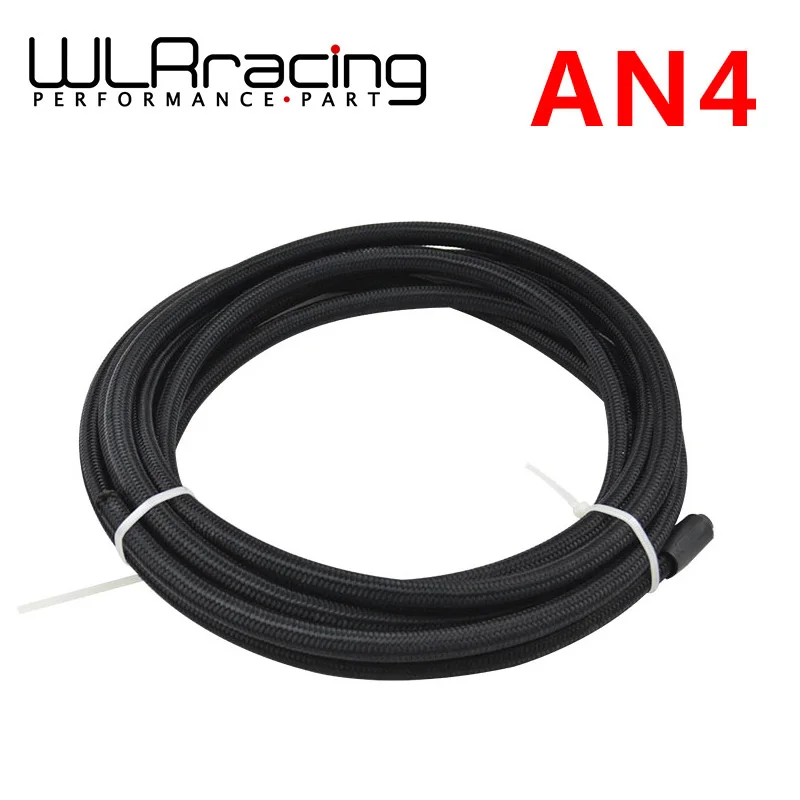 WLR RACING - 4 AN Pro's Lite خرطوم سباق مضفر أسود خط زيت الوقود 350 رطل لكل بوصة مربعة WLR7311