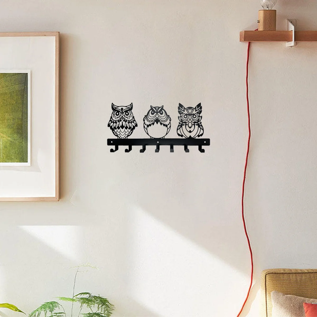

Hello Young Metal Owl Wall Mounted Coat Rack Decorative Row Hook Household Multipurpose Coat Hat Key Rack Towel Hanger Coat Rac