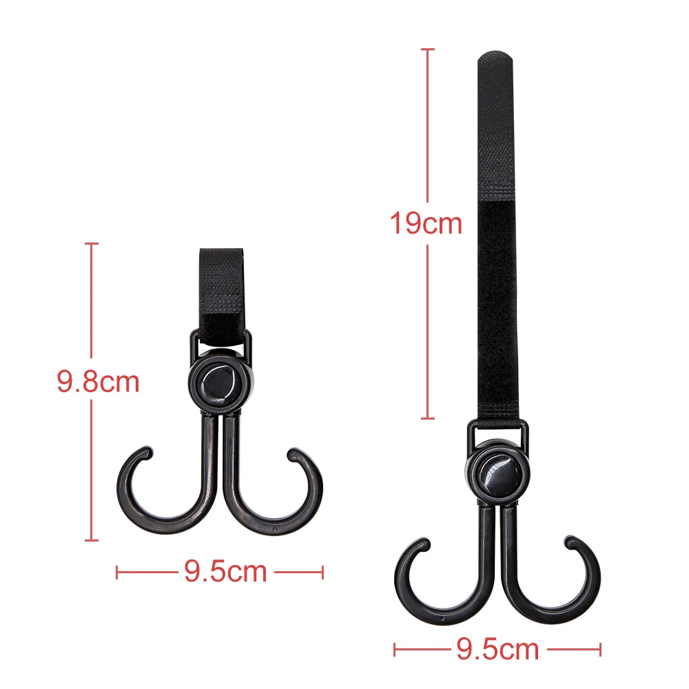 2Pcs/Set Hooks For Stroller Car Shopping Cart Hooks Baby Stroller Accessories Rotate 360 Degree Hook Pram Organizer Bag Hanger