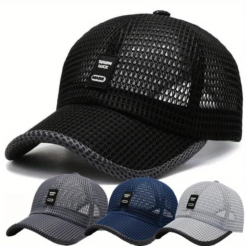 Gorra de béisbol de verano con protección UV, sombrero con viseras para el sol, malla transpirable, gorra de pesca para senderismo al aire libre, gorra ajustable para el sol