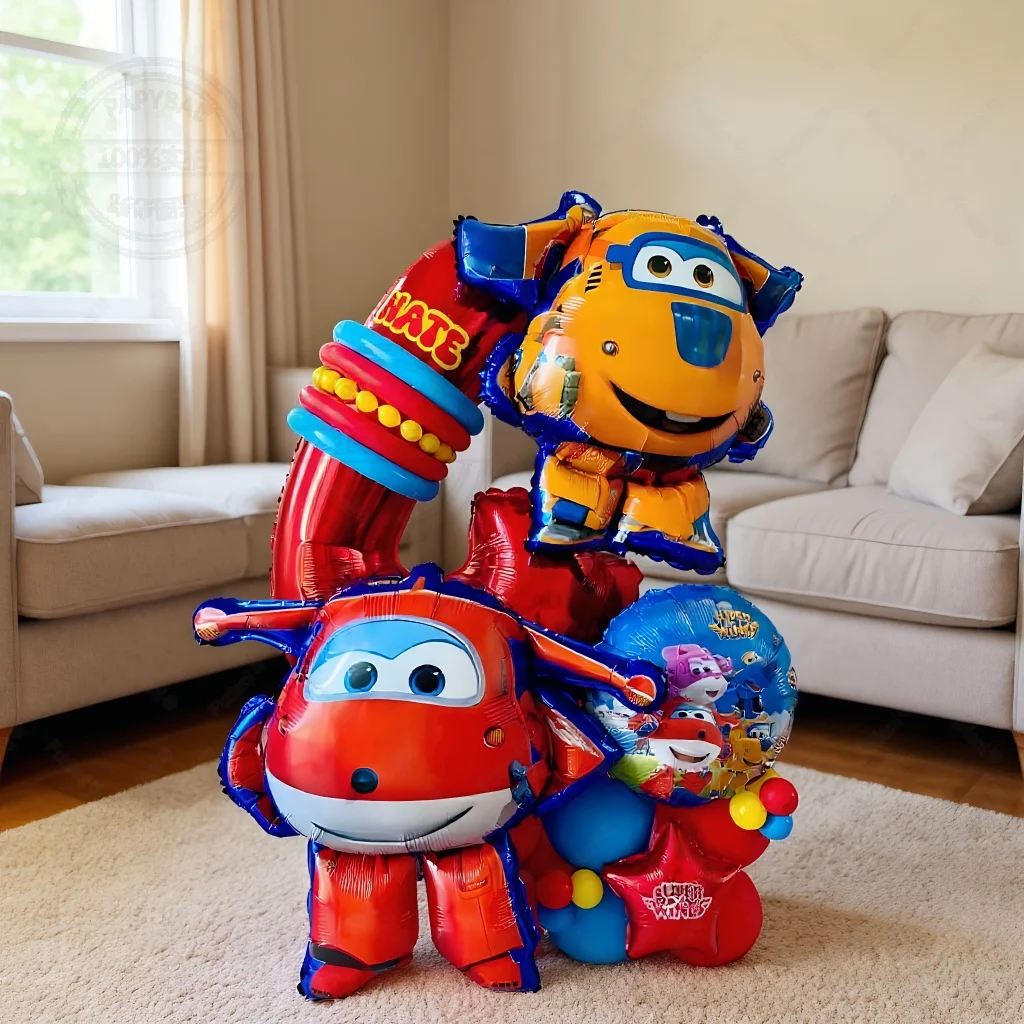 43 قطعة جديد سوبر أجنحة الألومنيوم احباط Globos جيت بالدوار احباط بالون الكرتون موضوع ديكور عيد ميلاد ديكور استحمام الطفل اللعب لوازم
