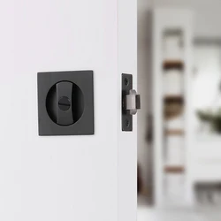 Keyless Squared Pocket Door Lock Easy Installation Zinc Alloy Hook Lock For Living Room