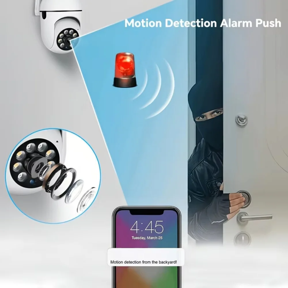 2MP Wireless Security Surveillance PTZ Camera Wifi IP Outdoor 5X Zoom Cameras AI Human Tracking Two-way Audio HD Night Color Cam