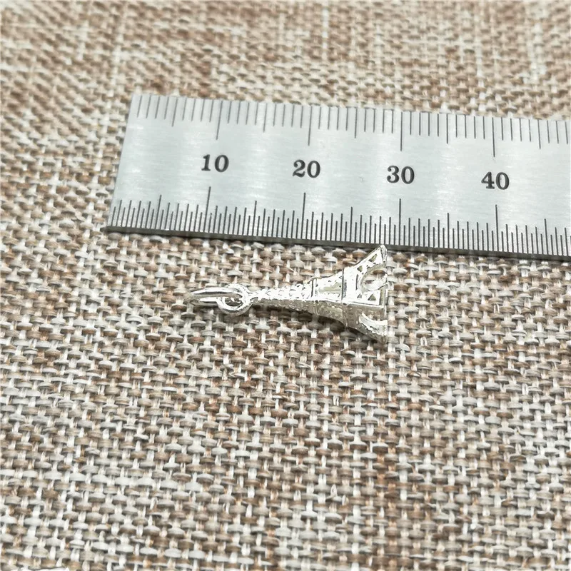 2 Pieces Paris Eiffel Tower 3D Charms in 925 Sterling Silver for Necklace Bracelet and Earring Making