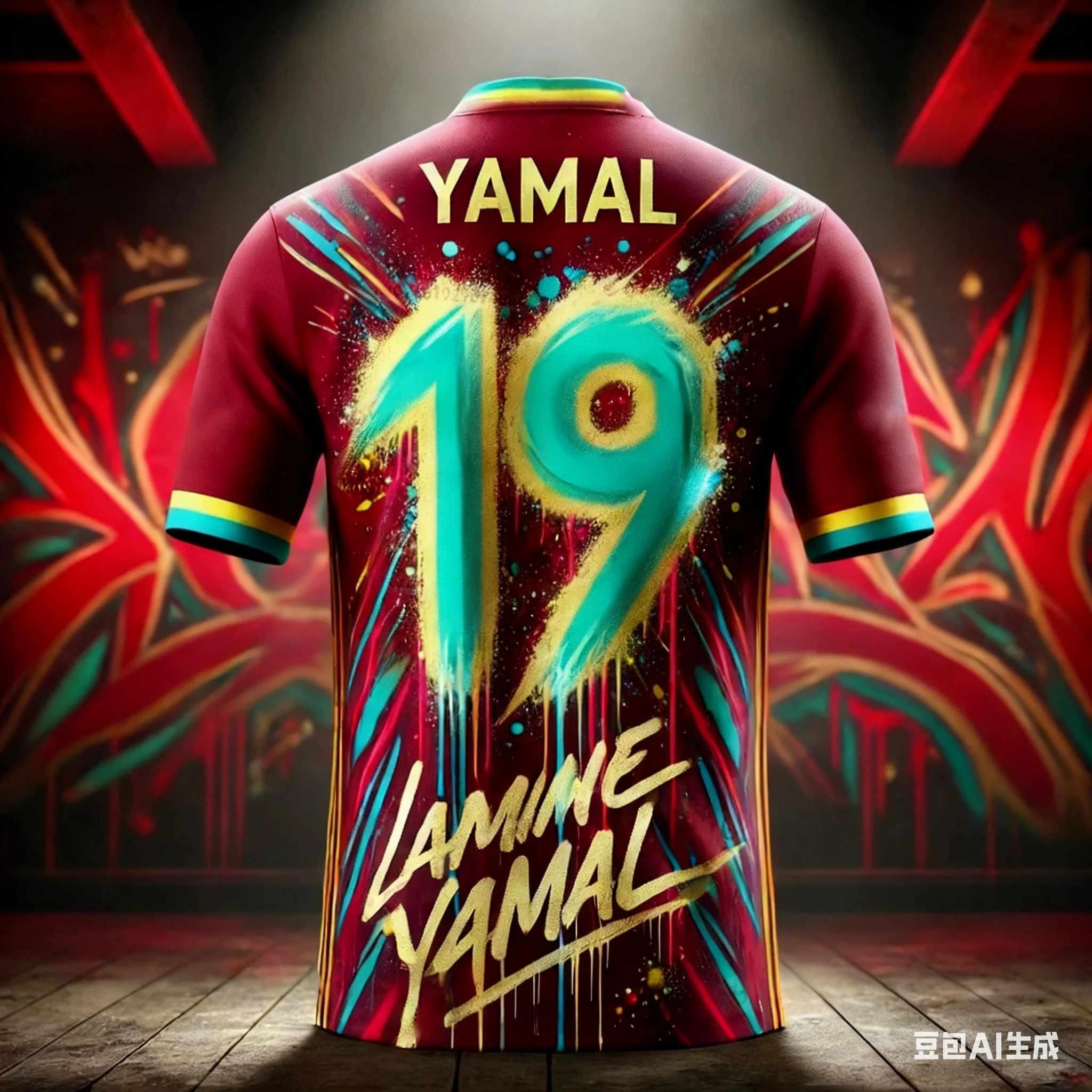 Nueva camiseta con grafiti Yamal 3D para hombre 2026, Barcelona # Impresión de 10 leyenda, transpirable de secado rápido, superventas de verano al aire libre