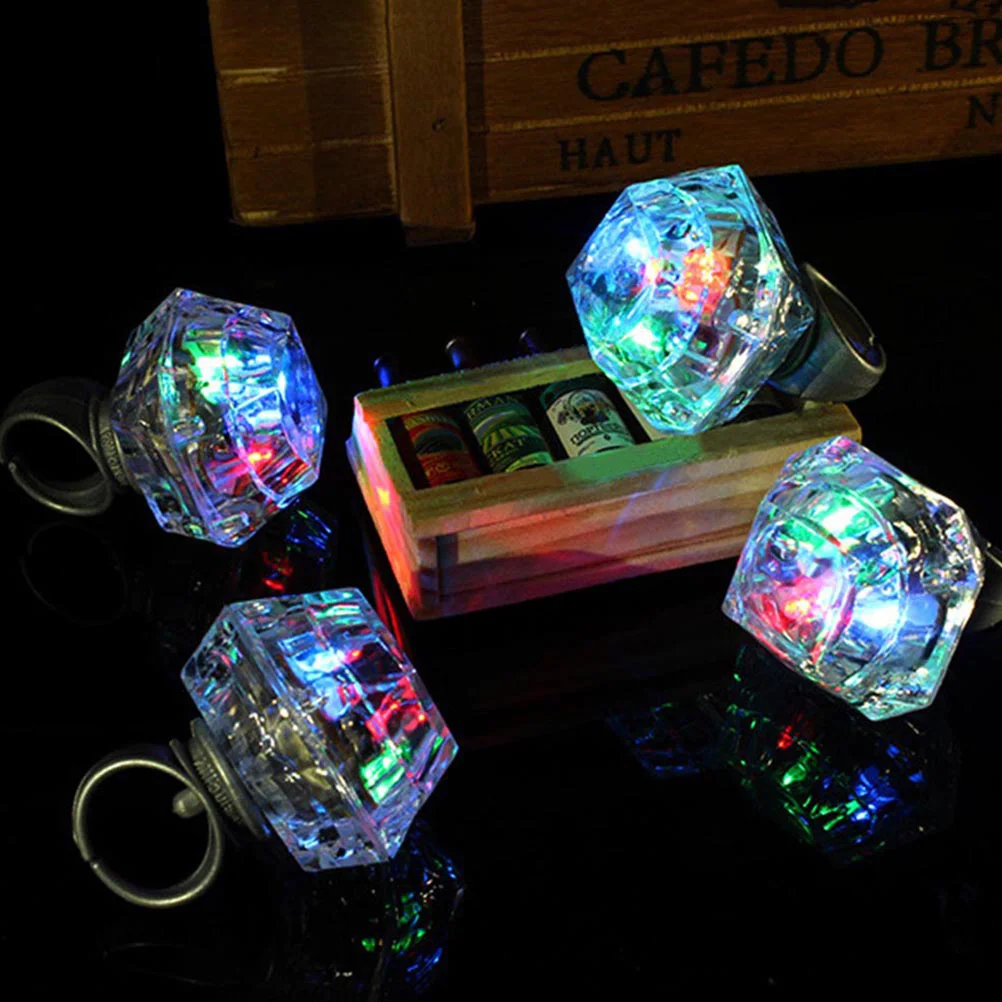 24 Pcs Gifts Light up Ring LED Finger Lights Jelly Rings Flashing