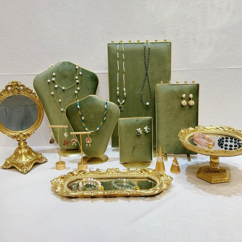 

Exquisite Jewelry Display Rack Jewellery Bracelet Showcase Tray Counter Necklace Earrings Show Stand Live Pictures Trinket Props