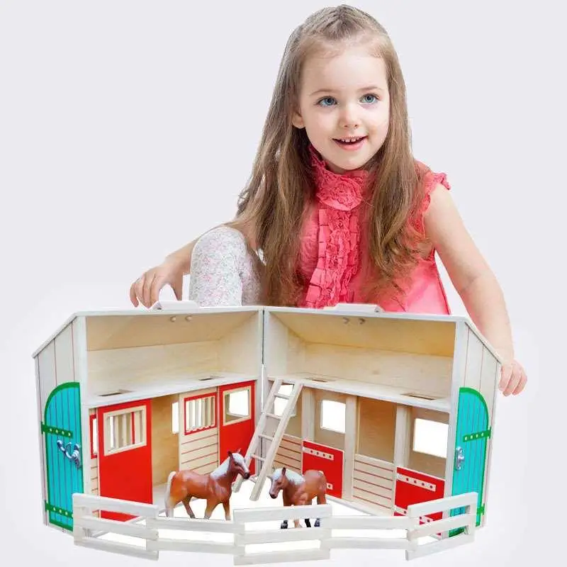 

Farm House Ranch House Simulation Scene Model Toy Set Animal Plant Landscape Children's Toy Accessories PD97