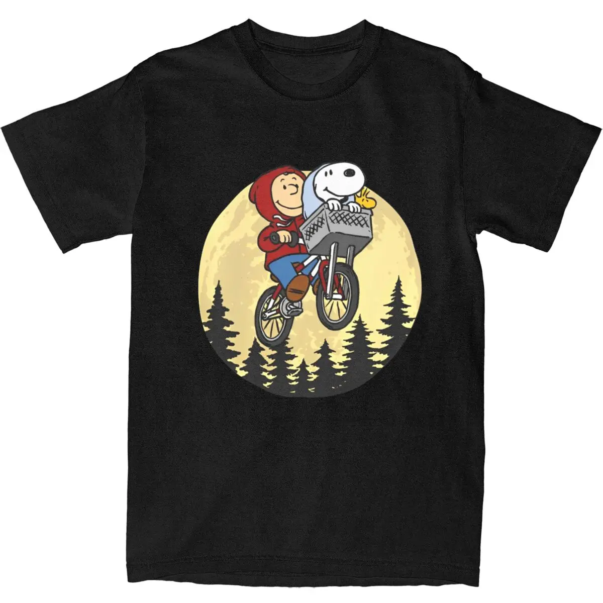 Mannen Snoopy Woodstock Gelukkig Cartoon T-shirts 100% Katoen Tees Zomer Y2K Retro Korte Mouwen T-shirt