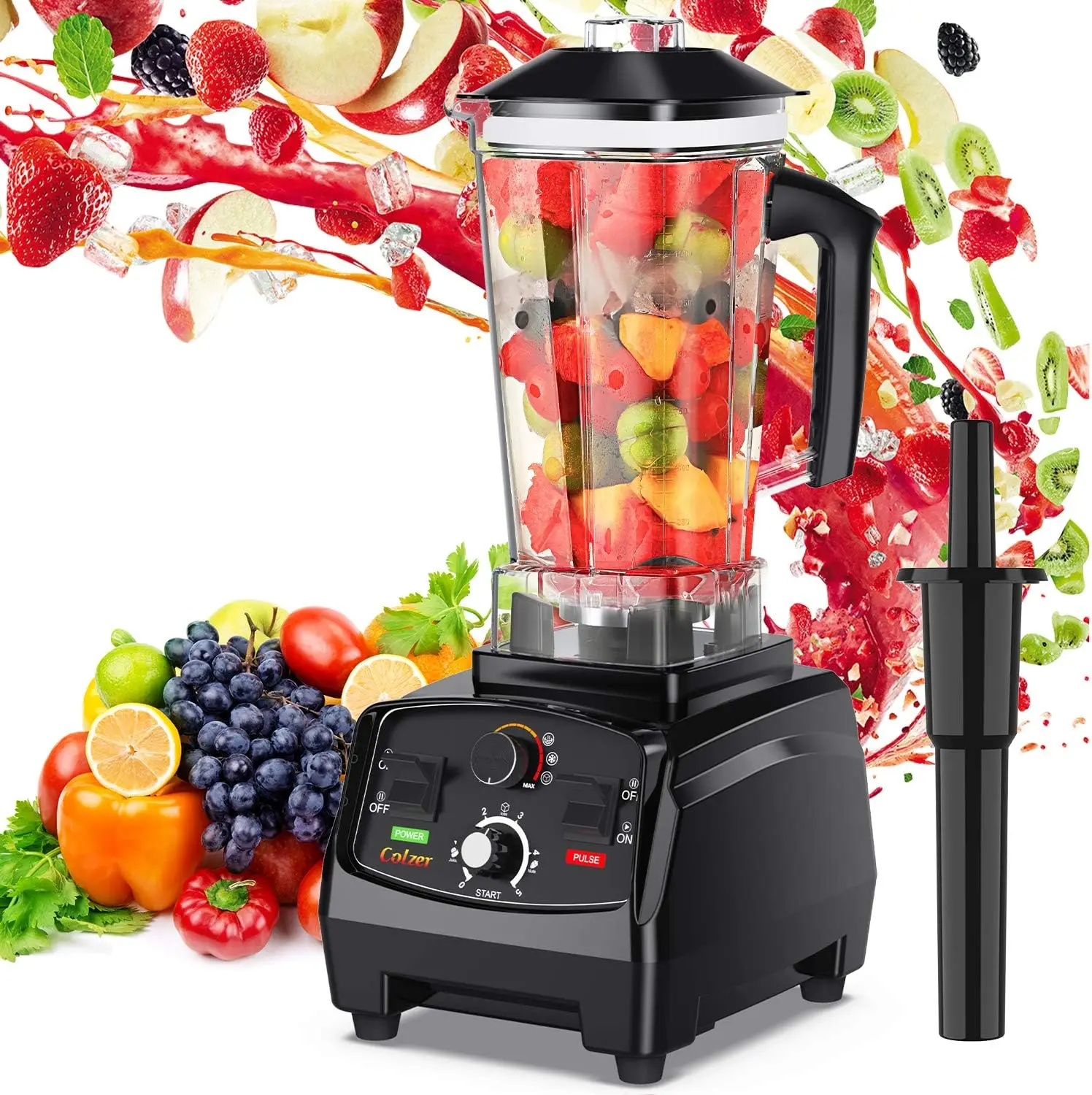 

Professional Countertop Blender With 2200-Watt Base, Shakes And Smoothies Blender,Built-In Timer,High Power With 2L Jar