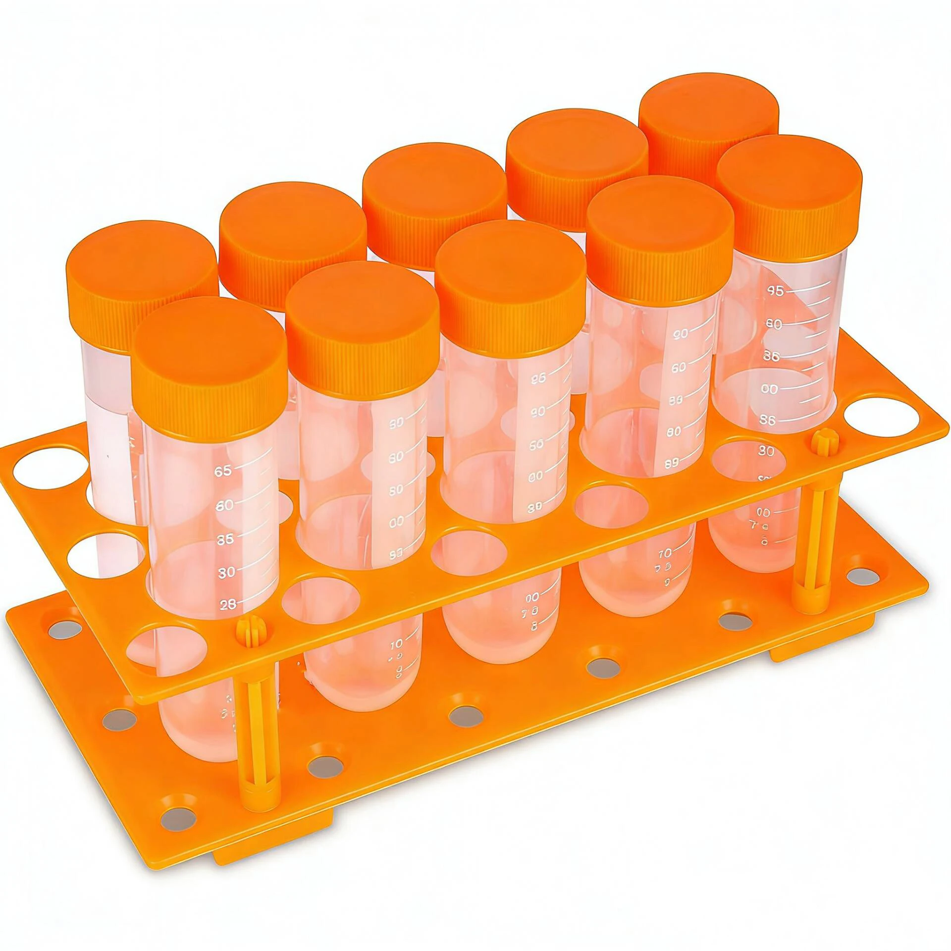 A set of large test tube rack with 10 tubes, suitable for children over 3 years old.